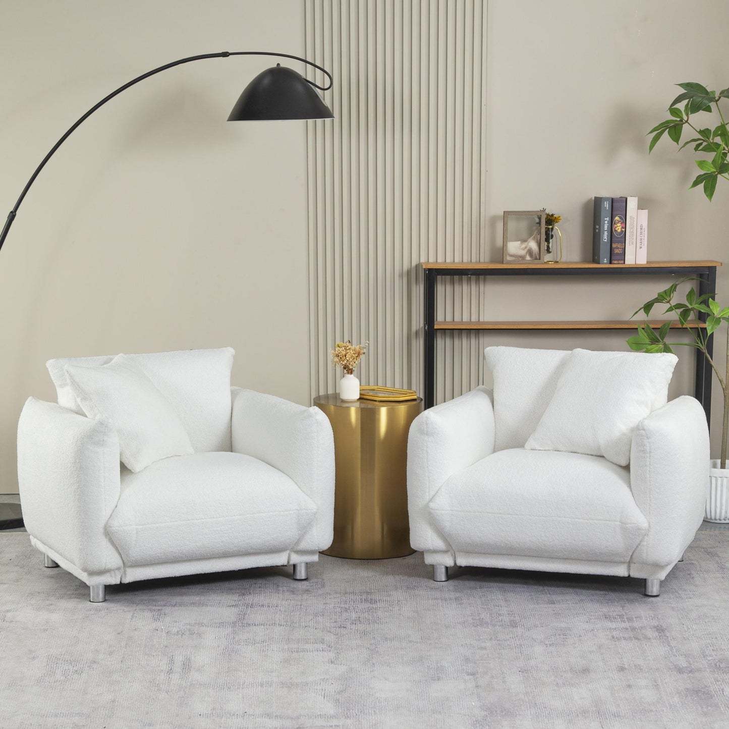 Arm Chair, soft as bread with 4 metal feet