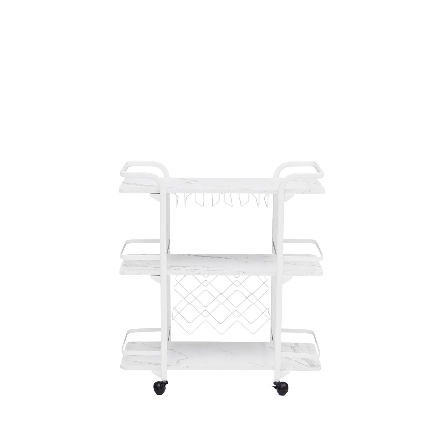 Drinks Trolley Cart with Rolling Wheels Luxury Hotel Serving Cart with Wine and Glass Holders Bar Carts for Home