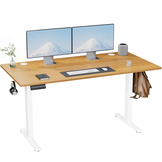 Ergonomic Height Adjustable Table with T-Shaped Metal Bracket Modern Computer Workstations