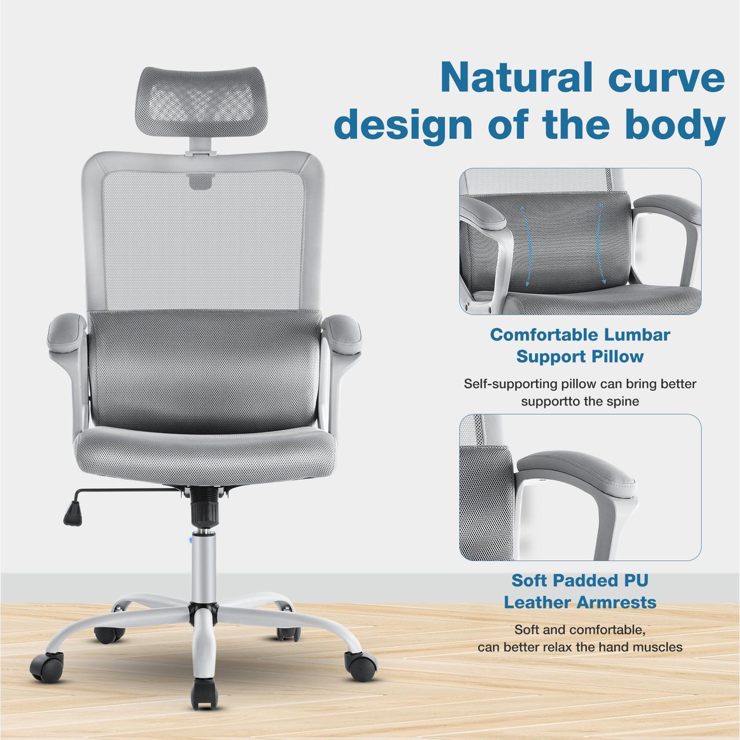 Office Chair, Ergonomic Mesh Home Office Computer Chair
