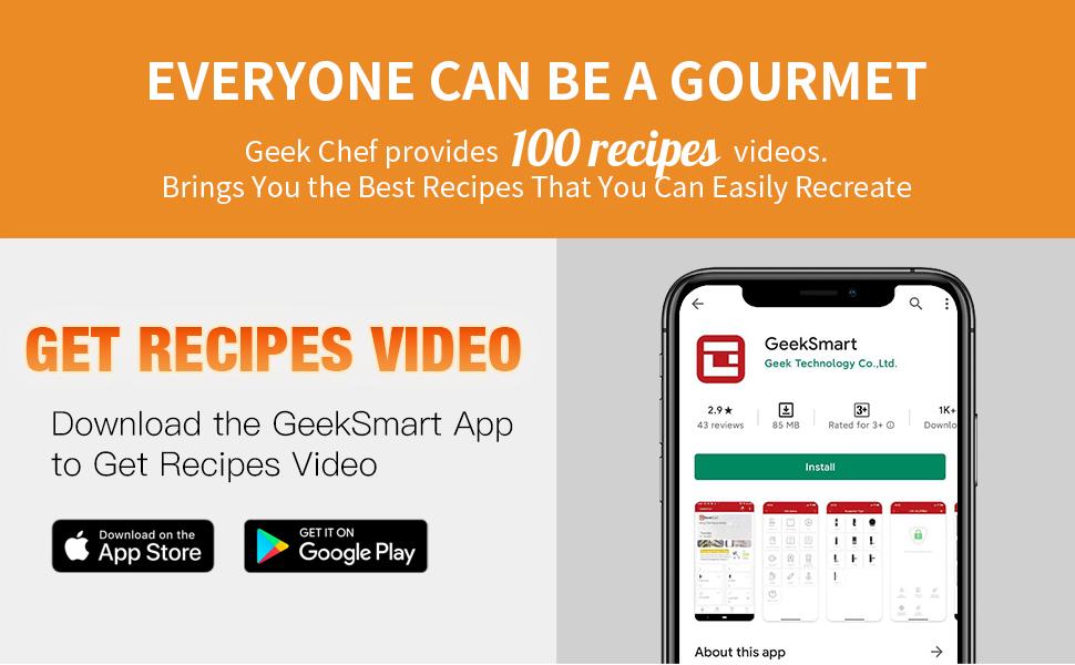 Geek Chef Air Fryer, 6 Slice 26QT/26L Air Fryer Fry Oil-Free, Oven Combo, Air Fryer Oven, Roast, Bake, Broil, Reheat, Convection Countertop Oven