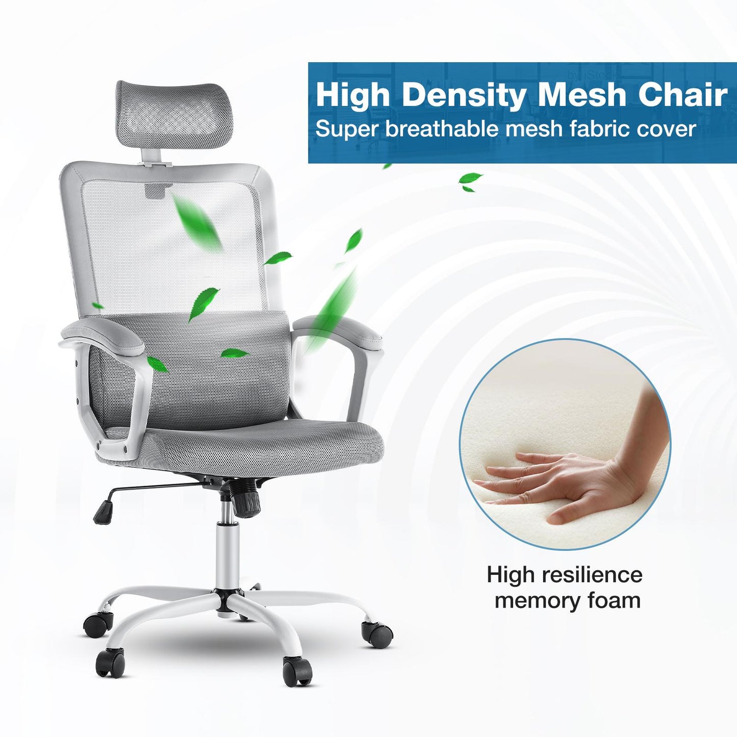 Office Chair, Ergonomic Mesh Home Office Computer Chair