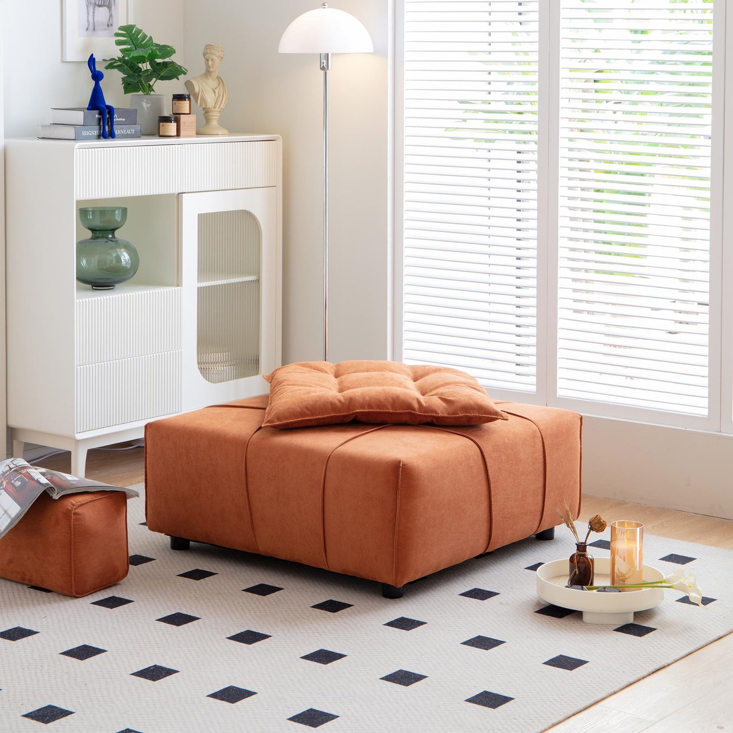 Modular Sectional single sofa,Armless Chair with Removable Back Cushion -33.1"for living room