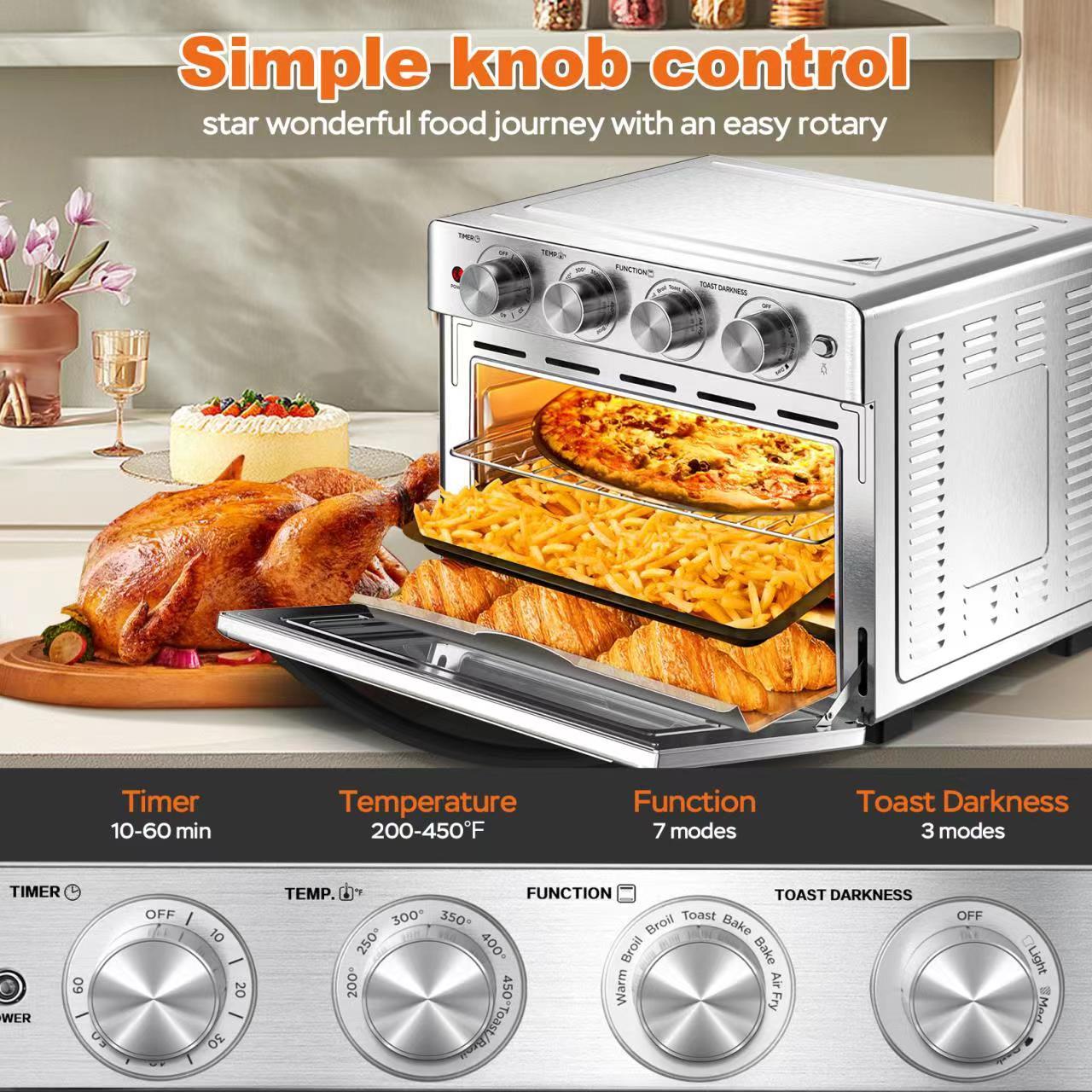 Geek Chef Air Fryer, 6 Slice 26QT/26L Air Fryer Fry Oil-Free, Oven Combo, Air Fryer Oven, Roast, Bake, Broil, Reheat, Convection Countertop Oven