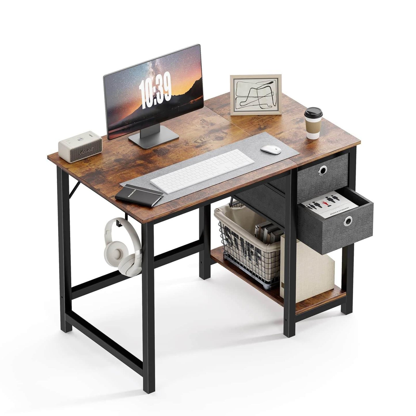 Desk-Computer Office Desk with Drawers Small Writing Work Study Desks