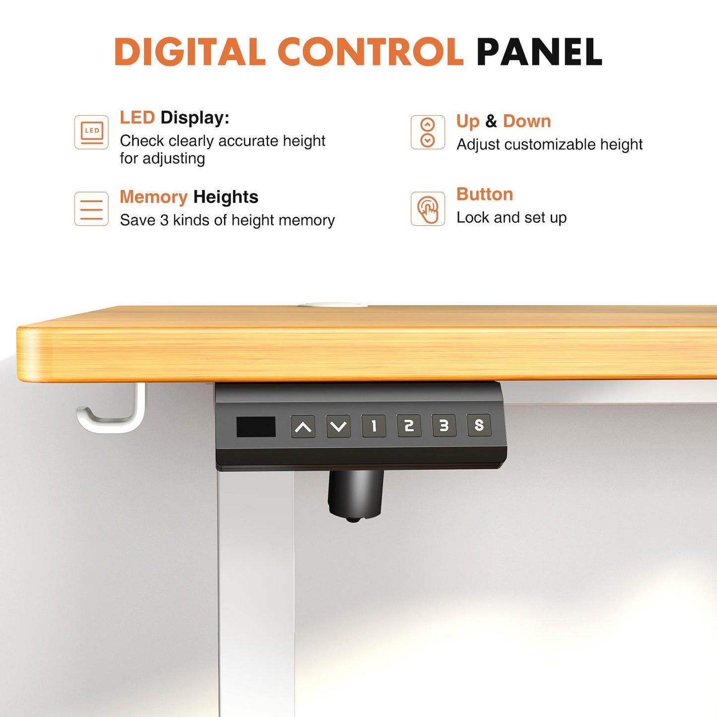 Ergonomic Height Adjustable Table with T-Shaped Metal Bracket Modern Computer Workstations