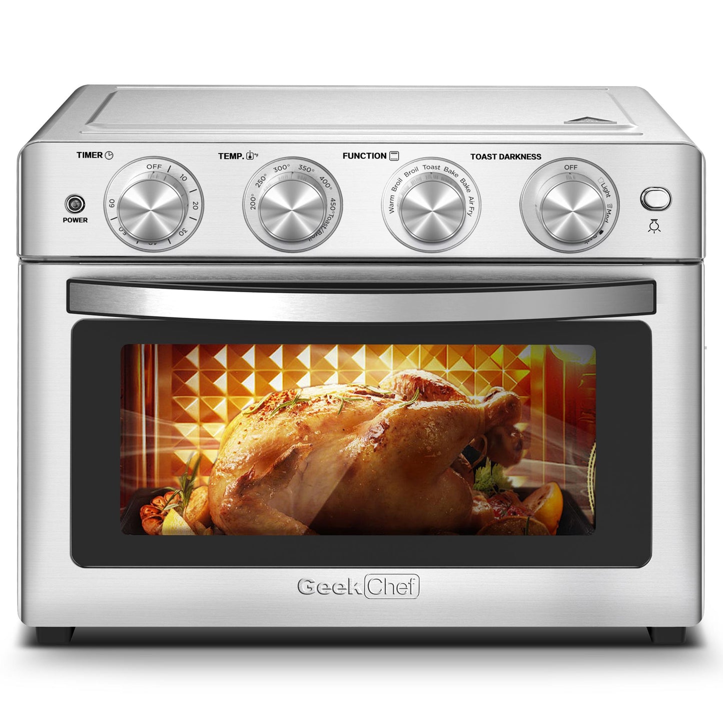 Geek Chef Air Fryer, 6 Slice 26QT/26L Air Fryer Fry Oil-Free, Oven Combo, Air Fryer Oven, Roast, Bake, Broil, Reheat, Convection Countertop Oven
