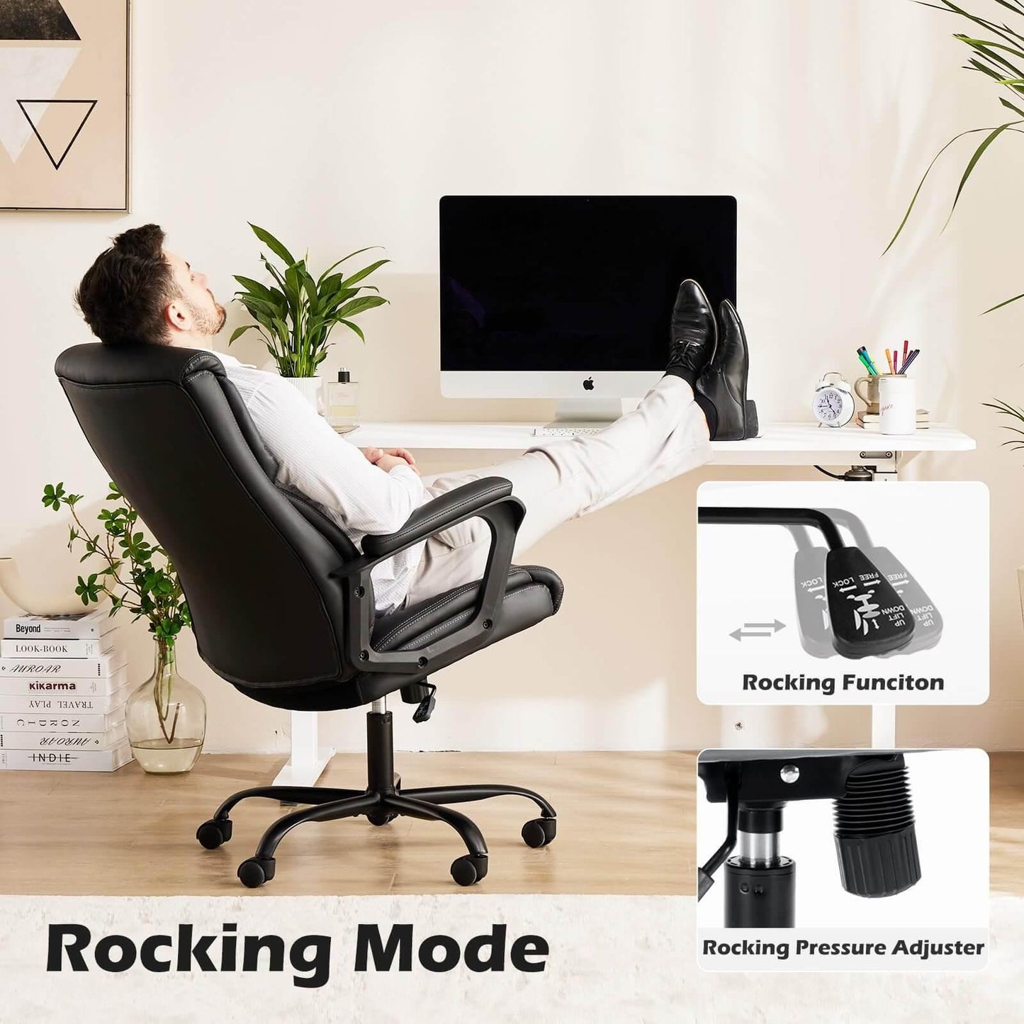Big and Tall Office High Back Ergonomic Executive Desk Extra Wide Seat